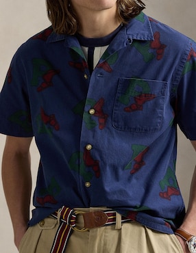 Camisa casual Polo Rl de algodón manga corta para hombre