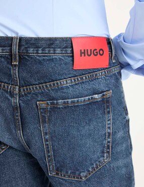 Jeans baggy Hugo lavado whisker para hombre