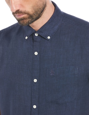 Camisa casual Original Penguin de lino manga corta para hombre