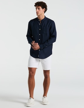 Camisa casual Original Penguin de lino manga larga para hombre