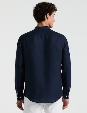 Camisa casual Original Penguin de lino manga larga para hombre