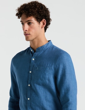 Camisa casual Original Penguin de lino manga larga para hombre