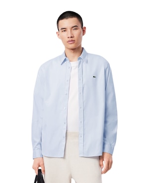 Camisa casual Lacoste de algodón manga larga para hombre