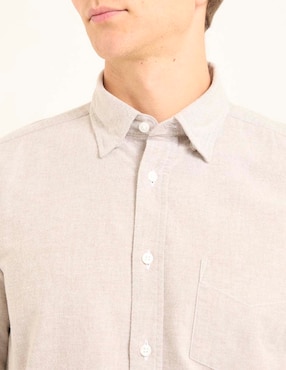 Camisa casual Scappino de algodón manga larga para hombre