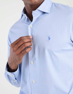 Camisa formal polo RL de algodón manga larga para hombre