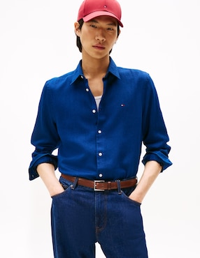 Camisa casual Tommy Hilfiger de algodón manga larga para hombre