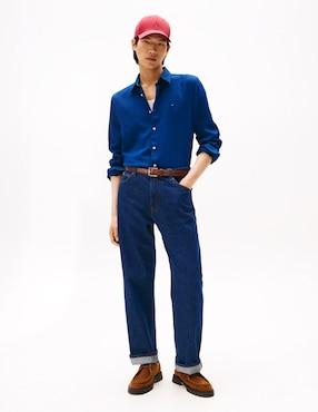 Camisa casual Tommy Hilfiger de algodón manga larga para hombre