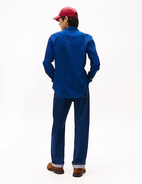 Camisa casual Tommy Hilfiger de algodón manga larga para hombre