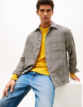 Camisa casual Tommy Hilfiger de algodón manga larga para hombre