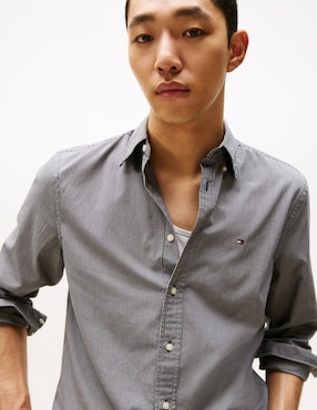 Camisa casual Tommy Hilfiger de algodón manga larga para hombre