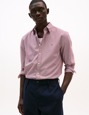 Camisa casual Tommy Hilfiger de algodón manga larga para hombre