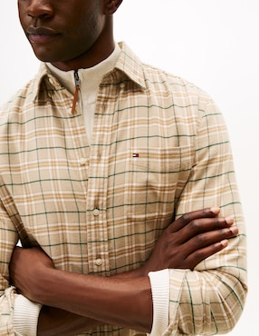 Camisa casual Tommy Hilfiger de algodón manga larga para hombre