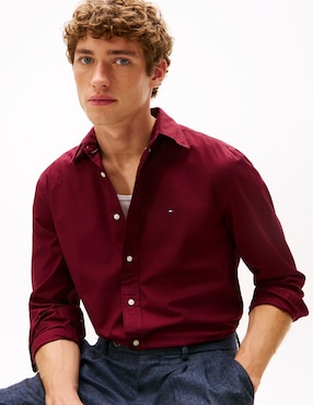 Camisa Casual Tommy Hilfiger de algodón manga larga para hombre