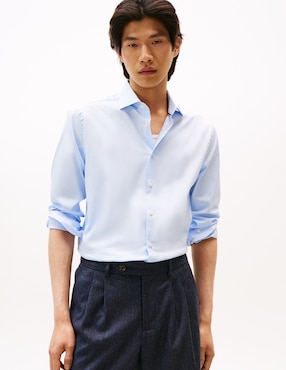 Camisa casual Tommy Hilfiger de algodón manga larga para hombre