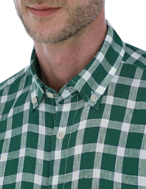 Camisa casual scappino de lino manga larga para hombre