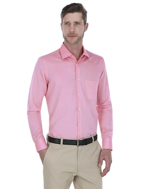 Camisa business casual Scappino de algodón manga larga para hombre