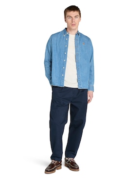 Camisa casual Timberland de mezclilla manga larga para hombre