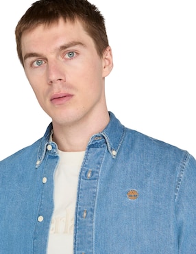 Camisa casual Timberland de mezclilla manga larga para hombre