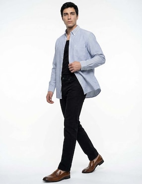 Camisa casual Nautica de algodón manga larga para hombre