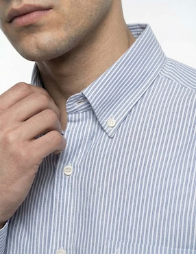 Camisa casual Nautica de algodón manga larga para hombre
