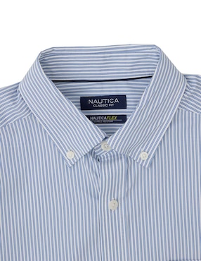Camisa casual Nautica de algodón manga larga para hombre