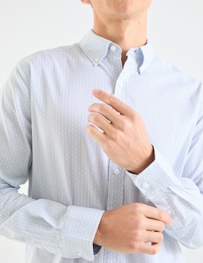 Camisa casual Nautica de algodón manga larga para hombre