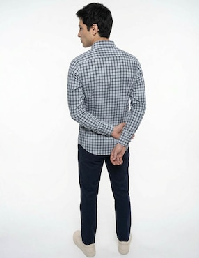 Camisa casual Nautica de algodón manga larga para hombre