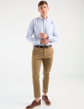 Camisa casual Scappino de algodón manga larga para hombre