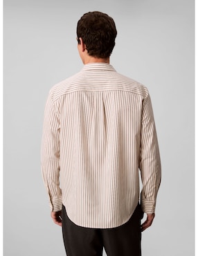 Camisa casual Calvin Klein de algodón manga larga para hombre