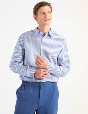 Camisa casual Calvin Klein de algodón manga larga para hombre