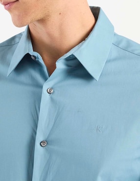 Camisa de vestir Calvin Klein de algodón manga larga para hombre