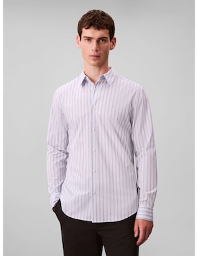Camisa casual Calvin Klein de algodón manga larga para hombre