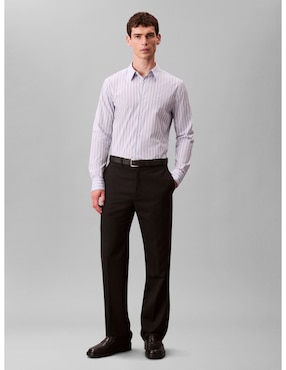 Camisa casual Calvin Klein de algodón manga larga para hombre