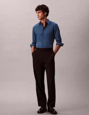 Camisa casual Calvin Klein de algodón manga larga para hombre