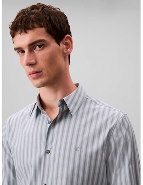 Camisa casual Calvin Klein de algodón manga larga para hombre