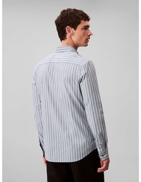 Camisa casual Calvin Klein de algodón manga larga para hombre