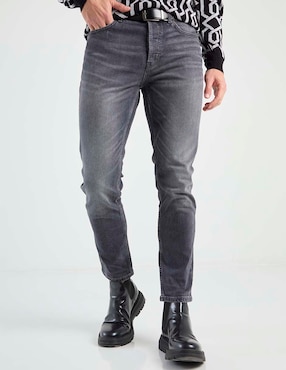 Jeans straight Hugo lavado obscuro para hombre