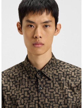 Camisa casual Hugo de algodón manga larga para hombre