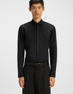 Camisa casual Hugo de algodón manga larga para hombre