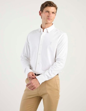 Camisa casual Psycho Bunny de algodón manga larga para hombre