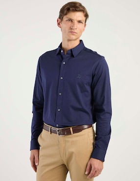 Camisa casual Psycho Bunny de algodón manga larga para hombre