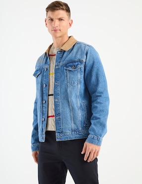 Chamarra denim Psycho Bunny de mezclilla con bolsillos para hombre