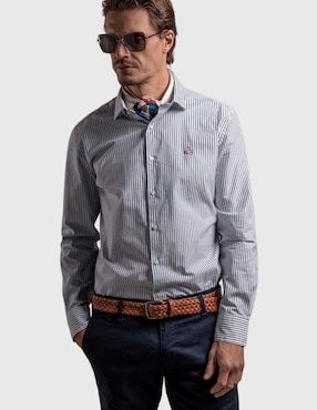 Camisa casual La Martina de algodón manga larga para hombre