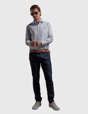 Camisa casual La Martina de algodón manga larga para hombre