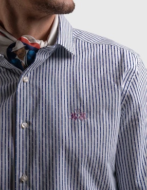 Camisa casual La Martina de algodón manga larga para hombre