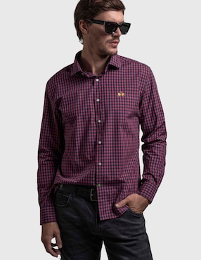 Camisa casual La Martina de algodón manga larga para hombre