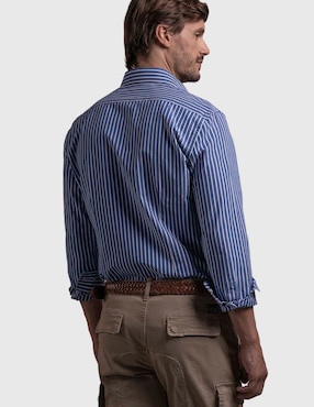Camisa business casual La Martina de algodón manga larga para hombre