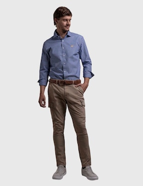 Camisa business casual La Martina de algodón manga larga para hombre
