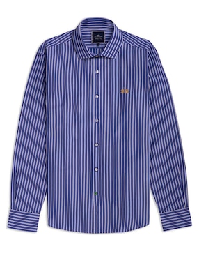 Camisa business casual La Martina de algodón manga larga para hombre