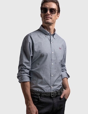 Camisa casual La Martina de algodón manga larga para hombre